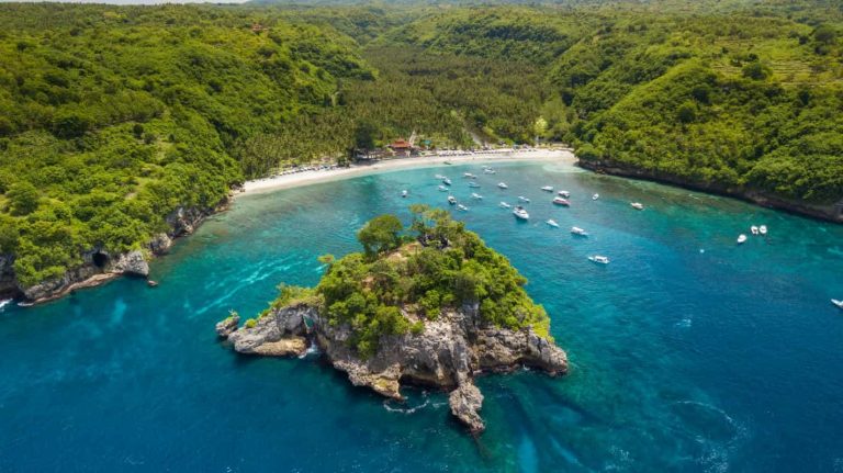 Crystal Bay Nusa Penida aerial view