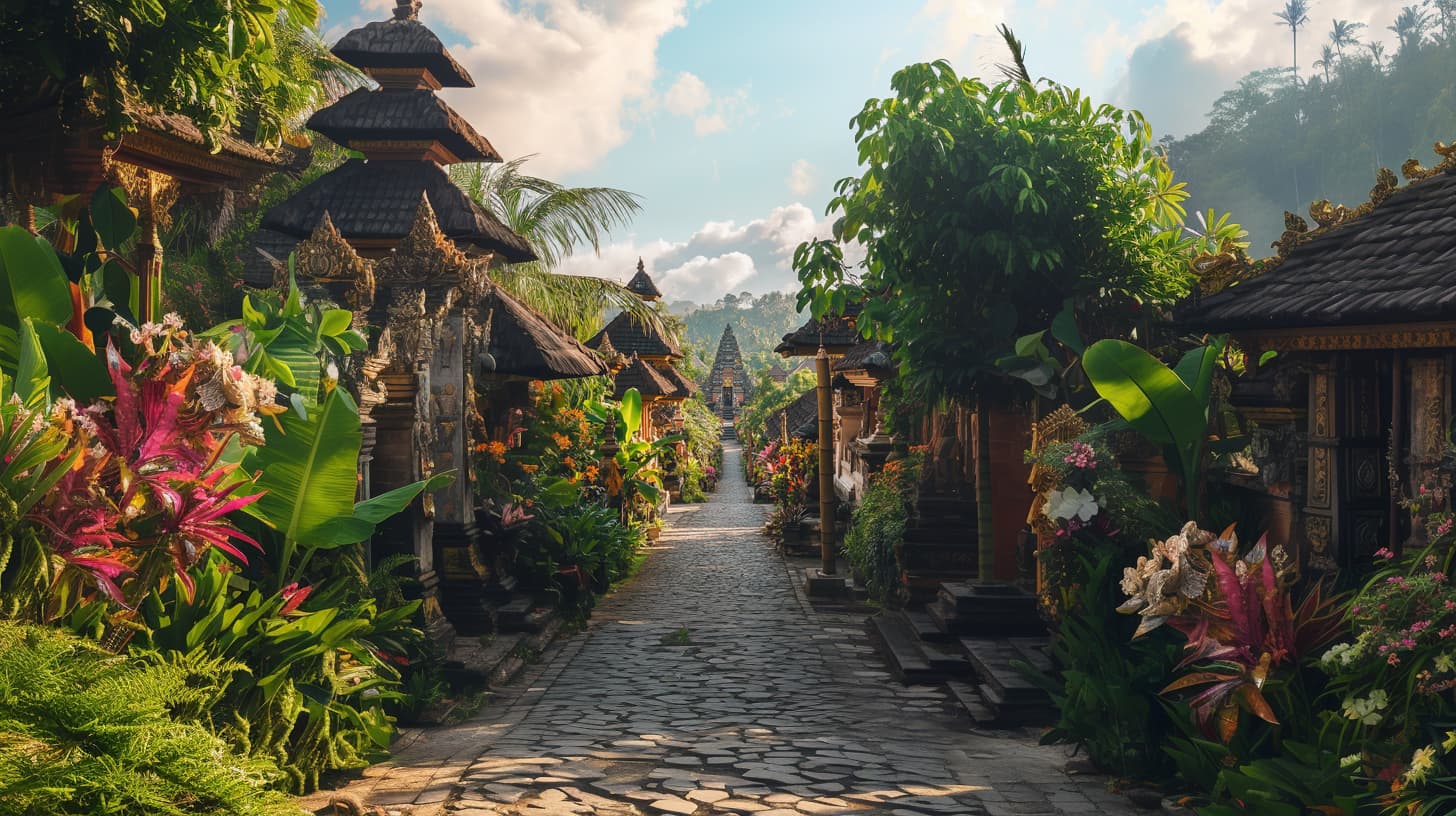 Traditional Balinese village in total silence during Nyepi, Bali’s day of silence